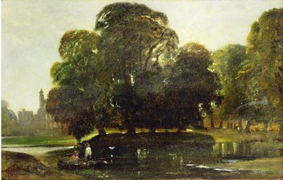 A View of Eton and the Fellows Eyot, c.1835-45 by William James Muller